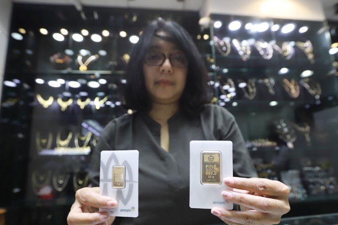Antam gold price on Saturday rose by Rp5,000 to Rp2.655 million/gr