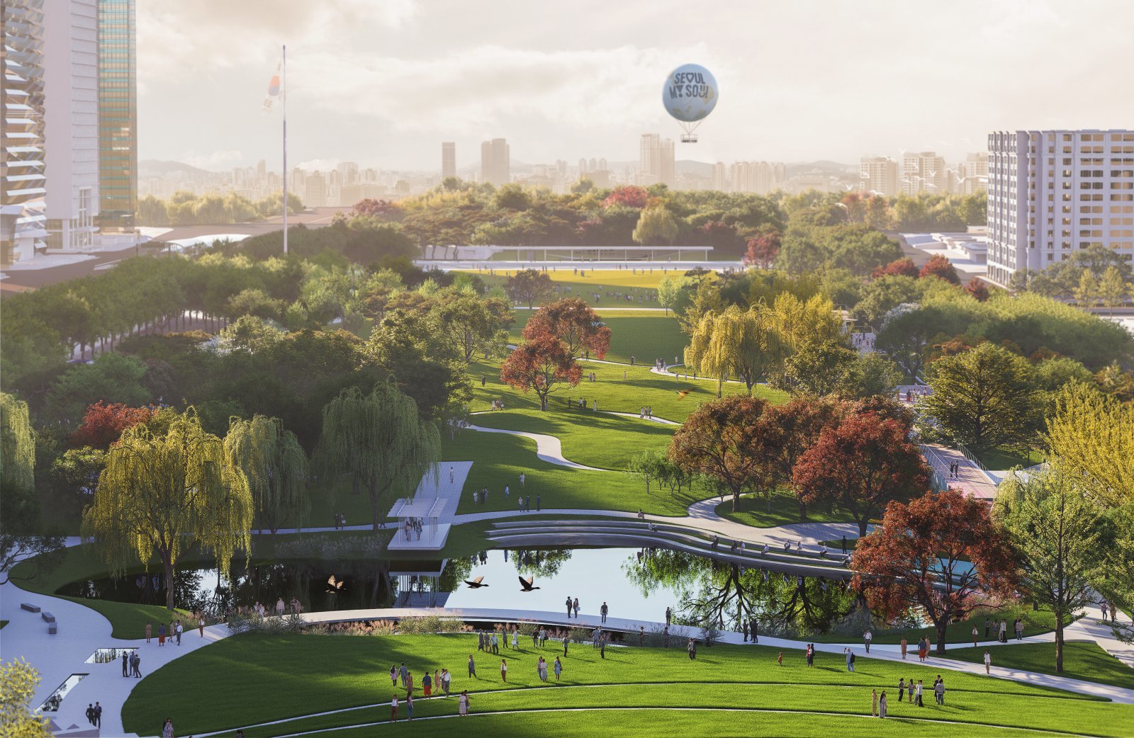 The project will connect the park with the second Sejong Center and the Han River via green spaces and walkways