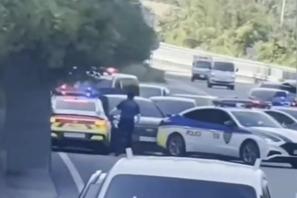 The 50-year-old suspect was subdued with a taser by police in Jinju, South Korea