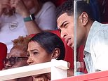 England star Jude Bellingham joins his mum to watch his brother, Jobe, play for Borussia Dortmund against Arsenal