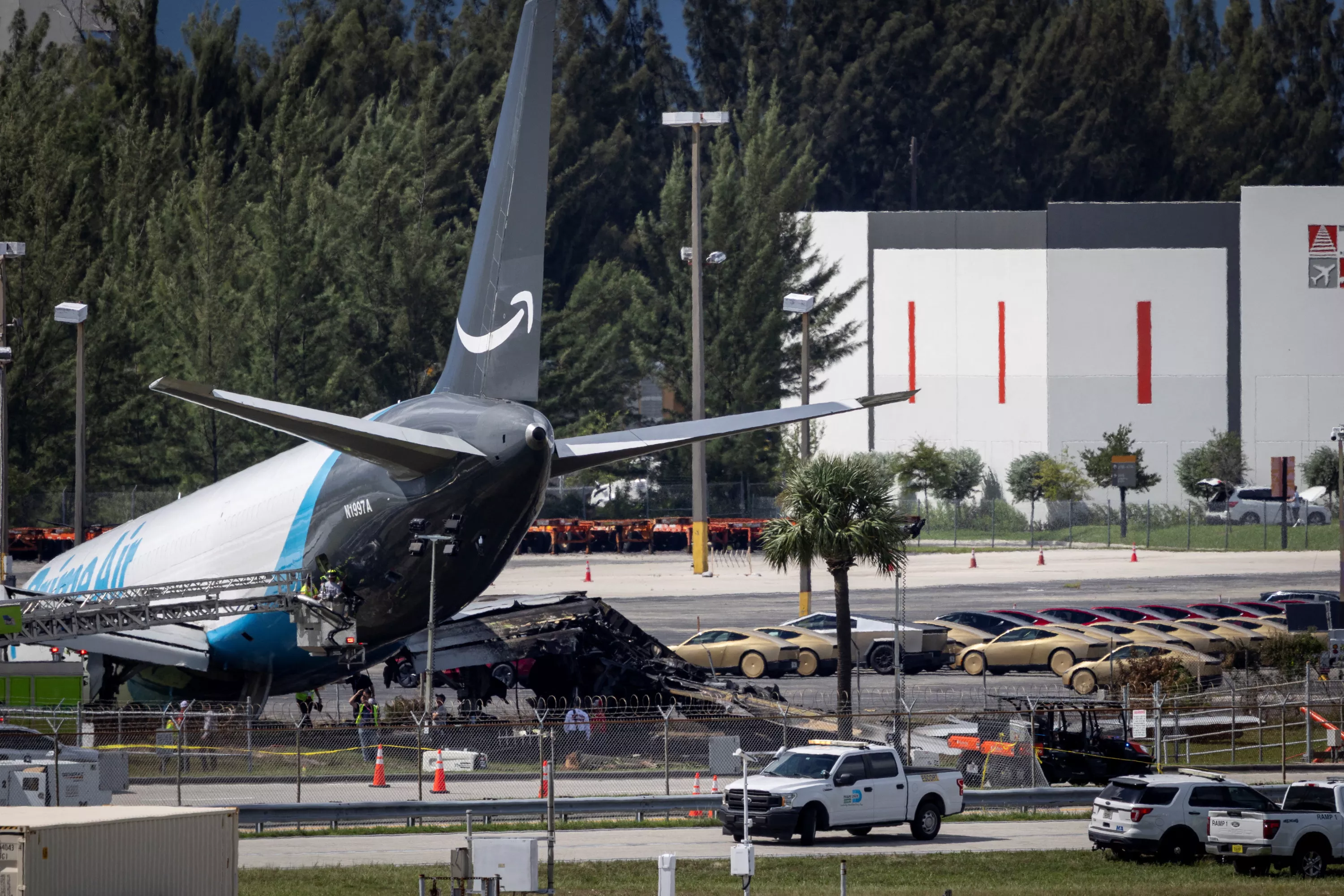 Federal investigators probe Amazon cargo jet’s fiery runway crash that killed 5 in Miami