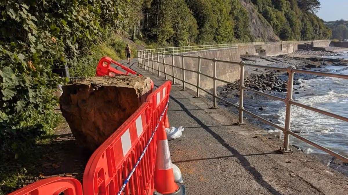 Footpath connecting two Welsh beaches reopens after huge rock falls from above
