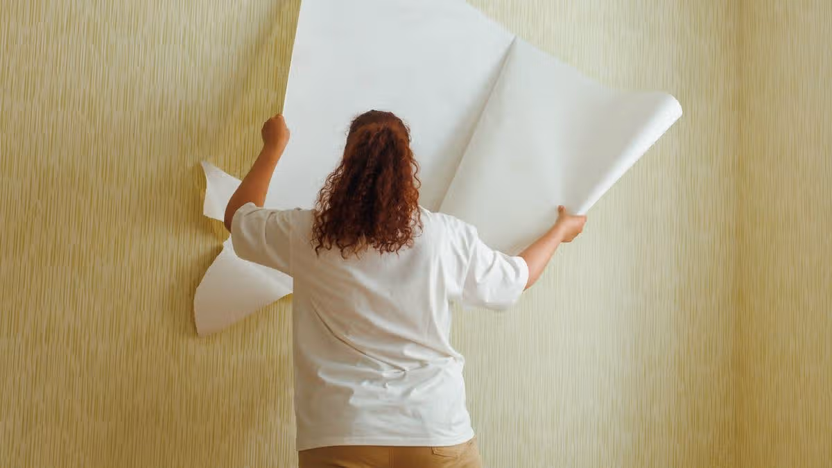 Wallpaper falls away with no steaming when you soak with £1.60 item