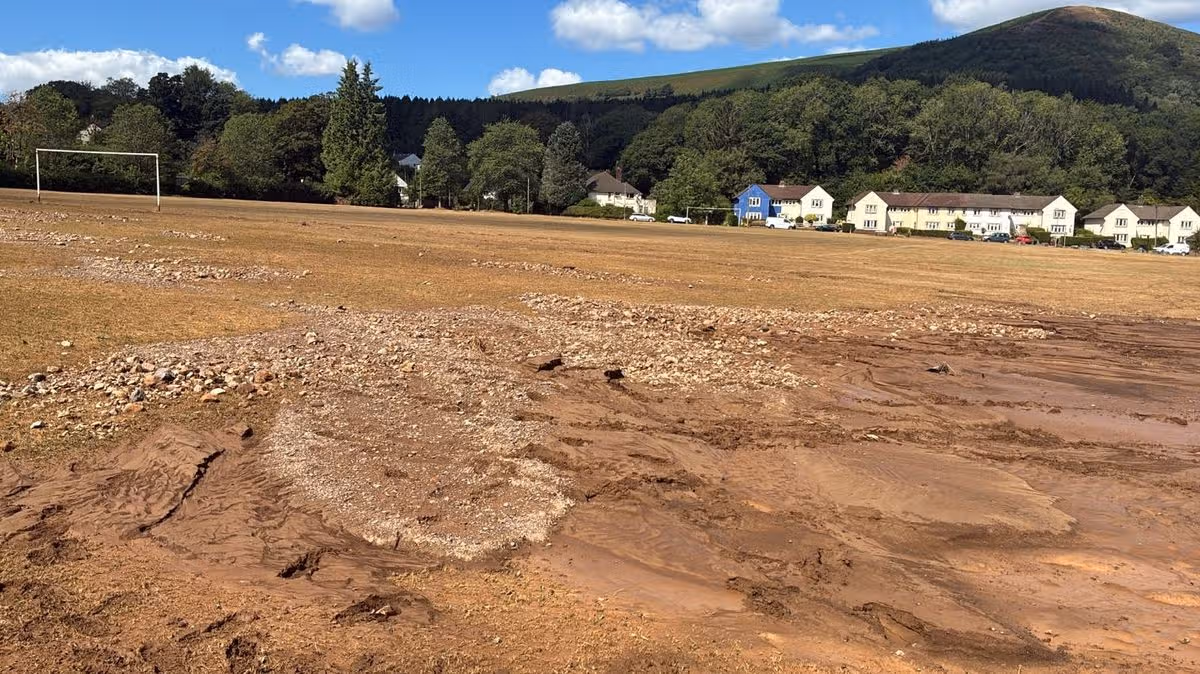 Avalanche of rocks and mud engulf sports pitches where hundreds of kids play