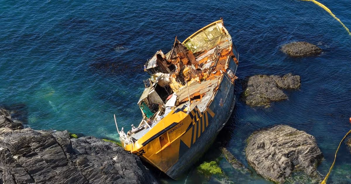 Huge ship recovered after sinking off the Welsh coast