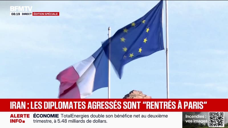 The two French diplomats attacked in Tehran are "entered Paris"