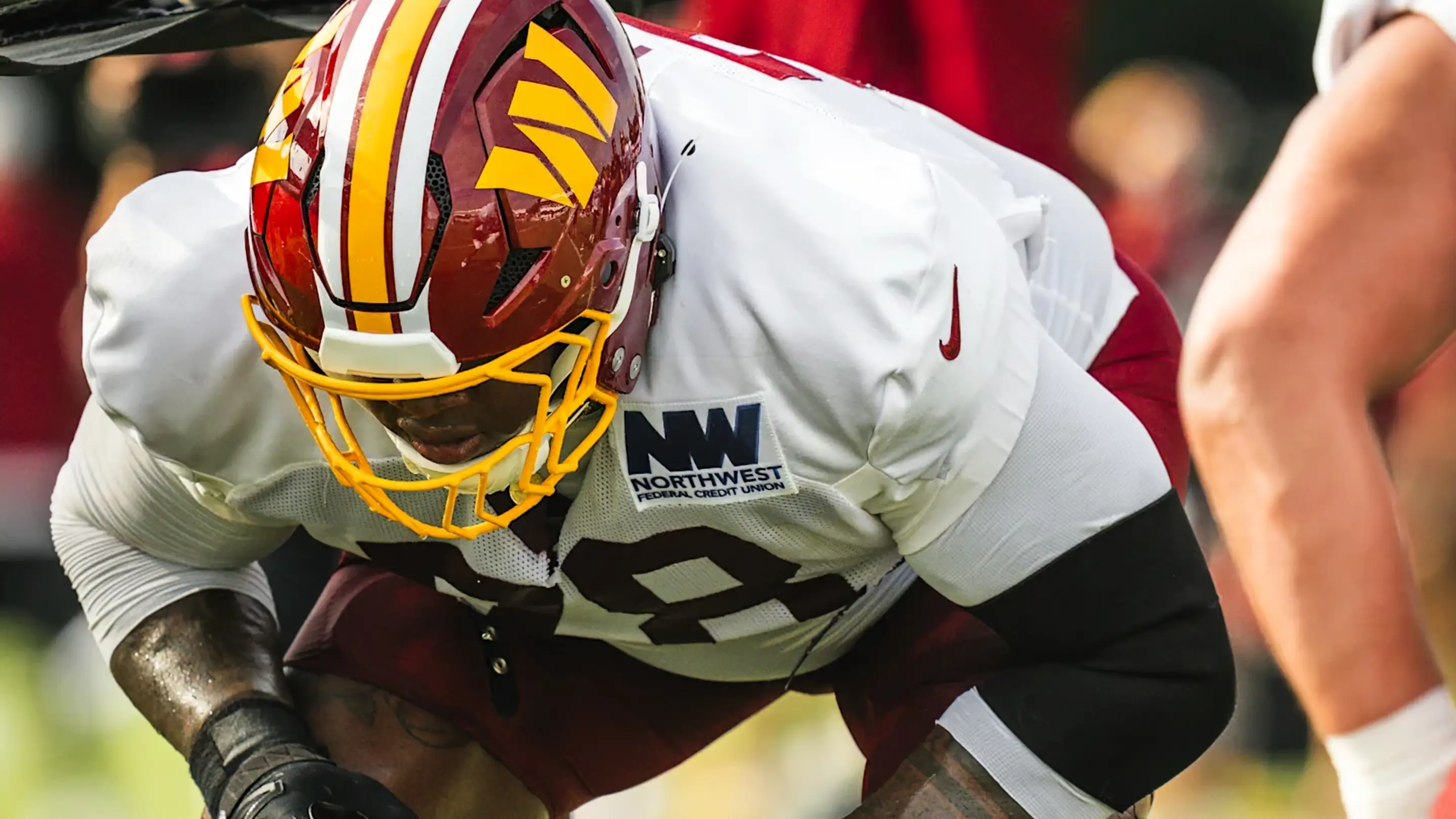 The 32-year-old left tackle, a top pass-blocker in 2025, was hurt in practice; Andrew Wylie replaced him