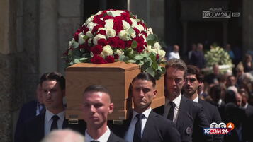 Franco Baresi, the exit of the feretro from the basilica of Sant'Ambrogio