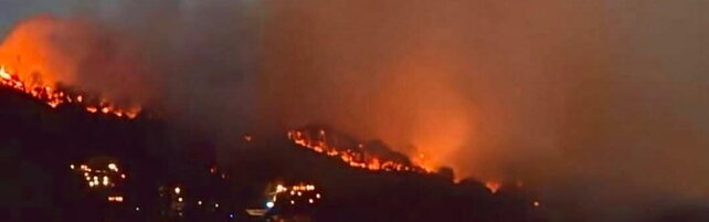 Como, fire in the woods on the slopes Monte Goj: over 100 firefighters at work, also arrive two canadair