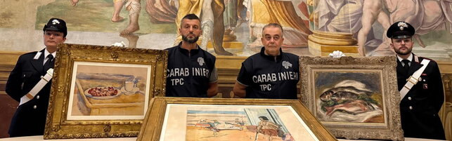Recaptured the three paintings of Cezanne, Matisse and Renoir stolen in Parma