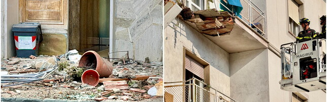 Livorno, the terrace collapses from under her feet: 56 years old falls for 10 meters and dies