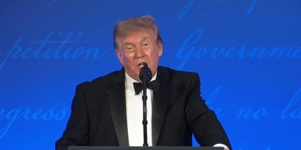 Trump speaks at rescheduled White House correspondents' dinner