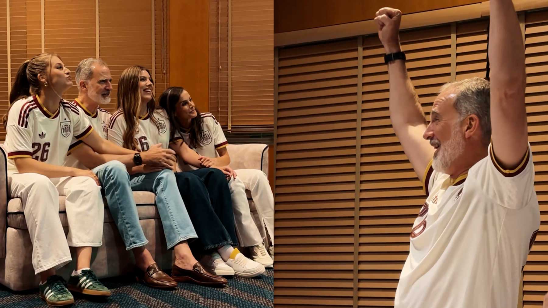 The Royal Family celebrates the Spanish pass to the end of the World Cup in an unpublished video