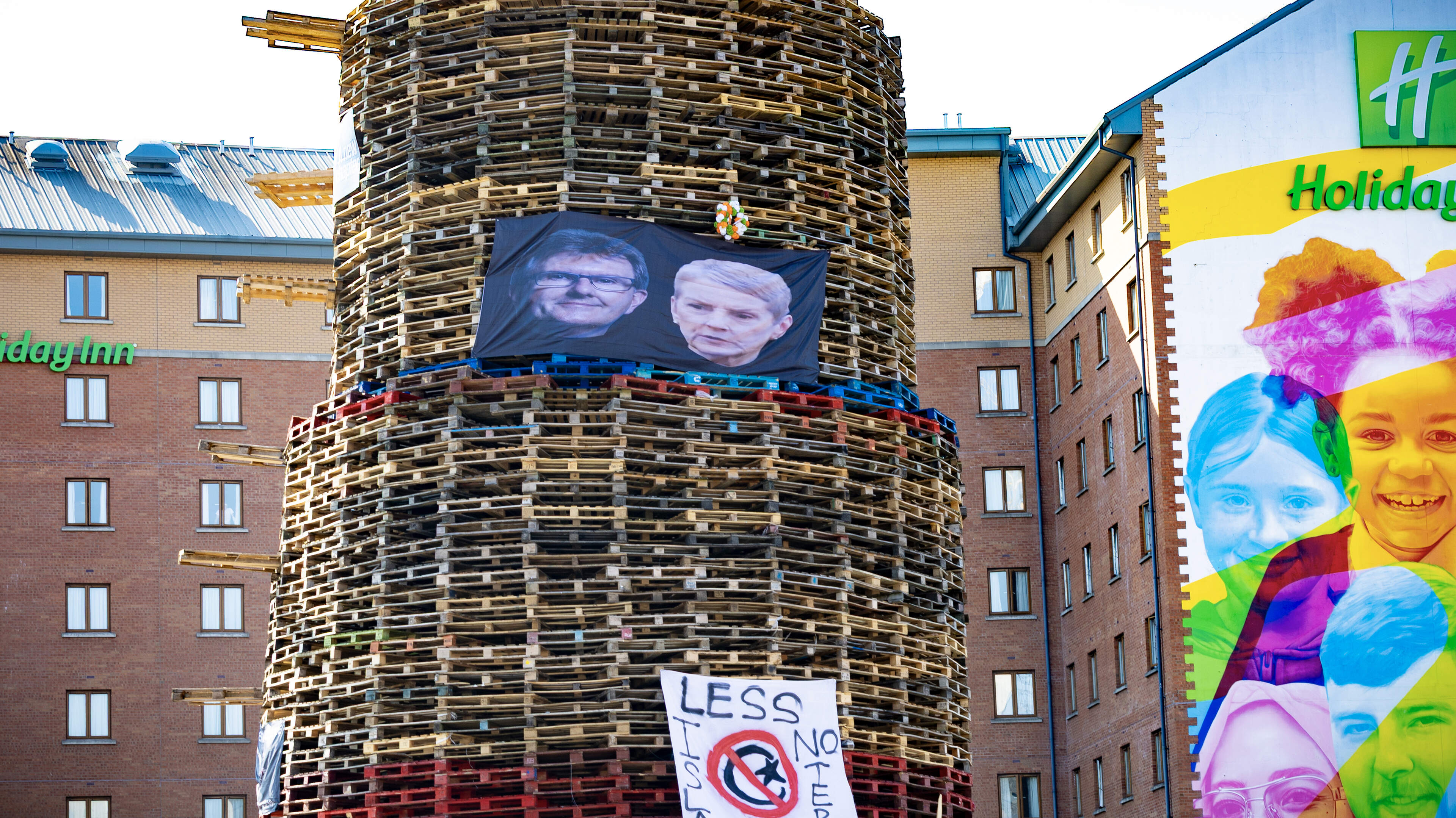 Picture of Jeffrey and Eleanor Donaldson appears on Belfast Bonfire