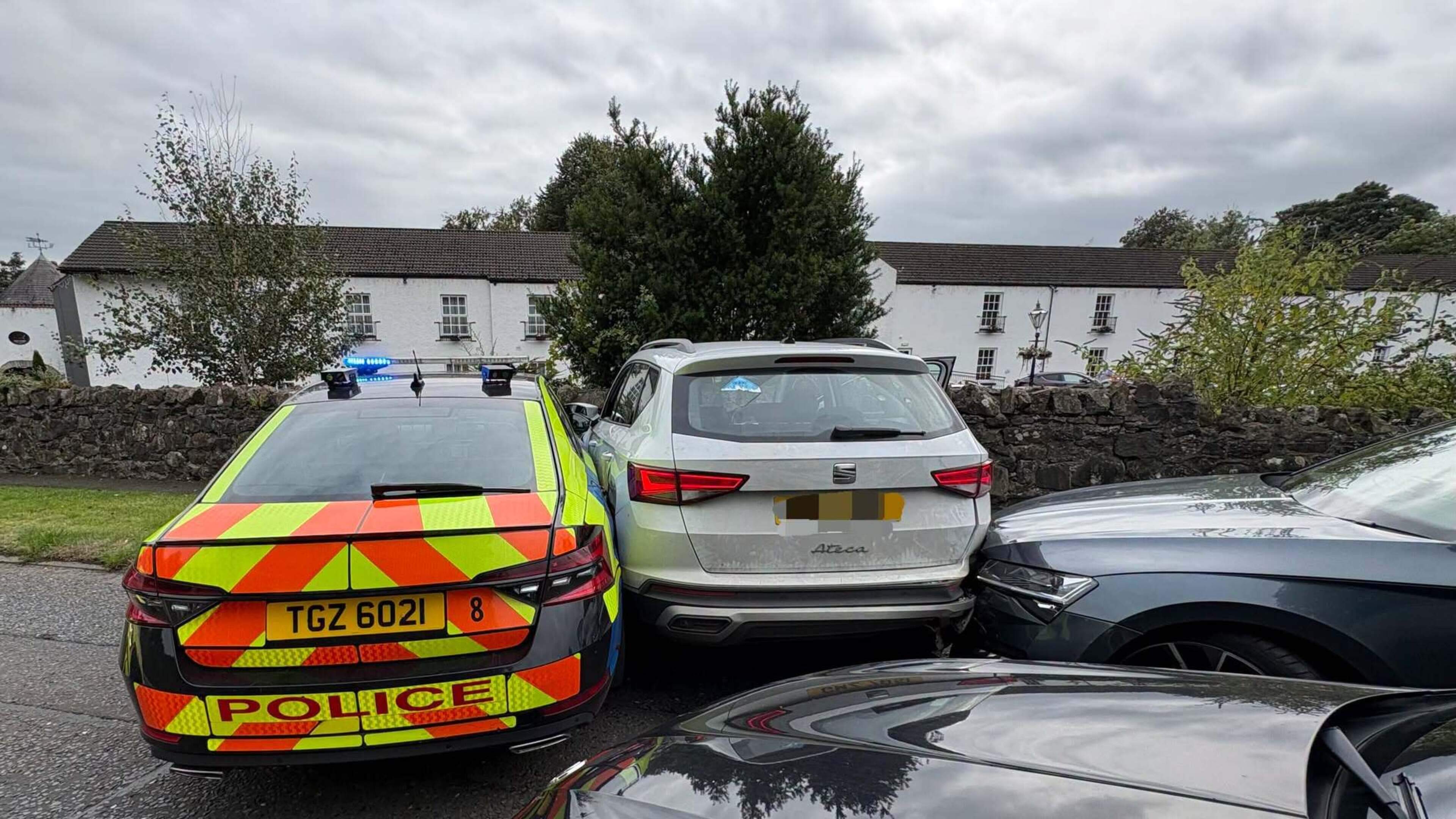 Two officers injured and several police cars damaged following Co Antrim pursuit