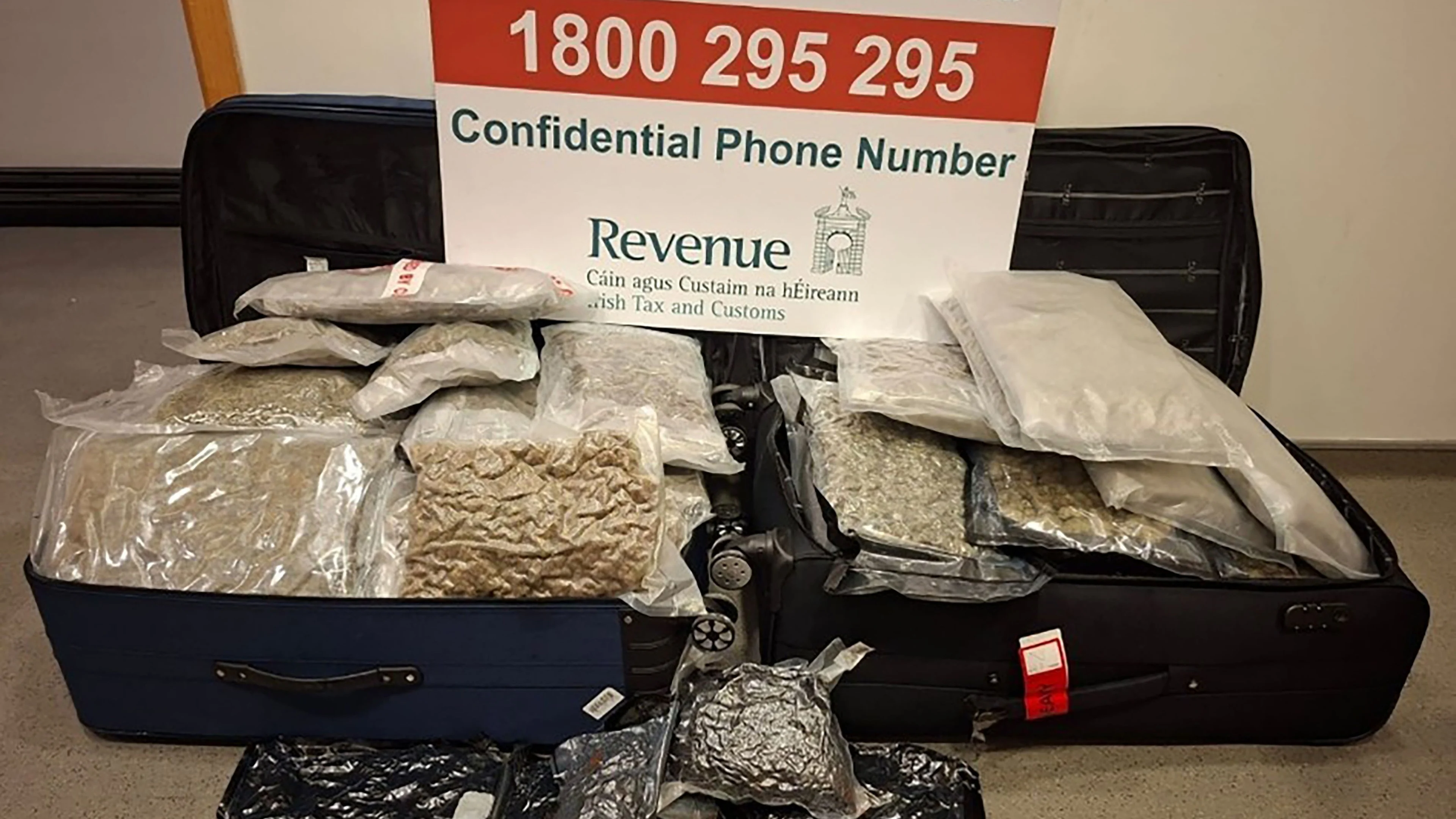 950,000 euro worth of crystal meth and cannabis seized at Dublin Airport