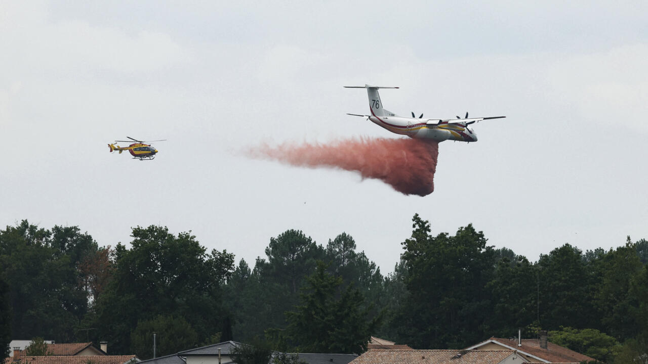 Macron says one fire contained but larger blaze near Bordeaux rages as EU warns resources are stretched