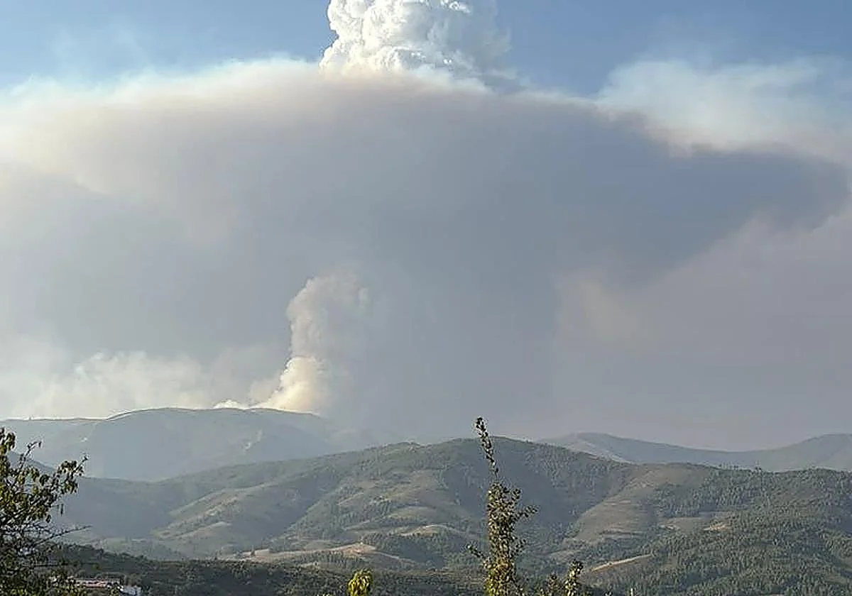 The fire of Las Hurdes jumps to the province of Salamanca through Agallas
