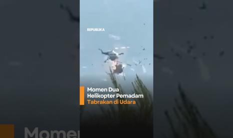 Moment Two Firefighting Helicopters Collide in Midair