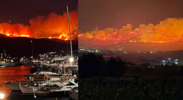 Fire on the Greek island of Paros, evacuated nine inhabited centres