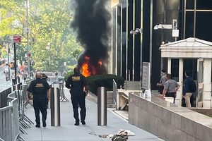 The fire at 26 Federal Plaza injured two government employees and one civilian; fireworks caused an explosion