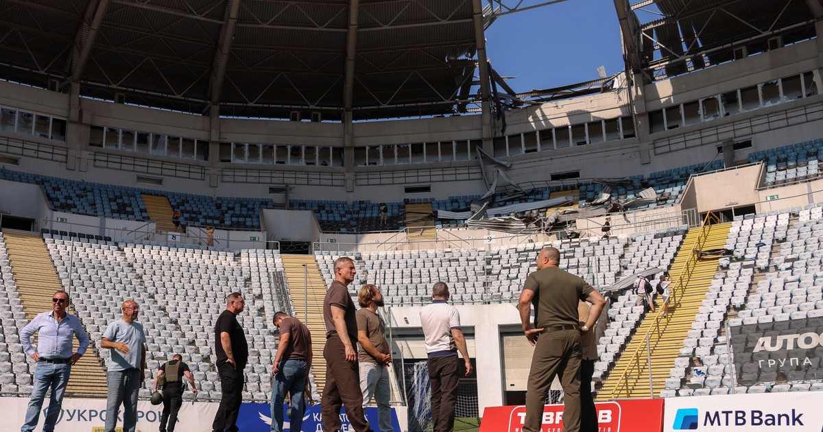 The Chornomorets club suspended Saturday's match after the fire caused by the bombing