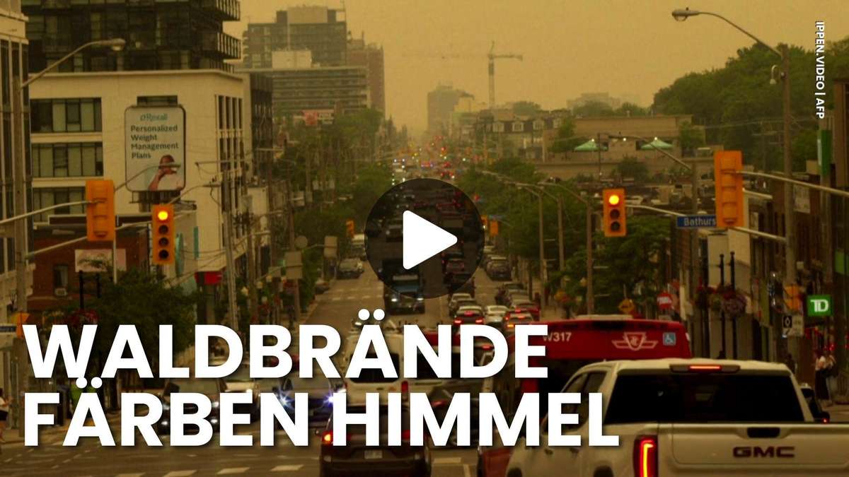 Worst air in the world – video shows orange skies in Toronto