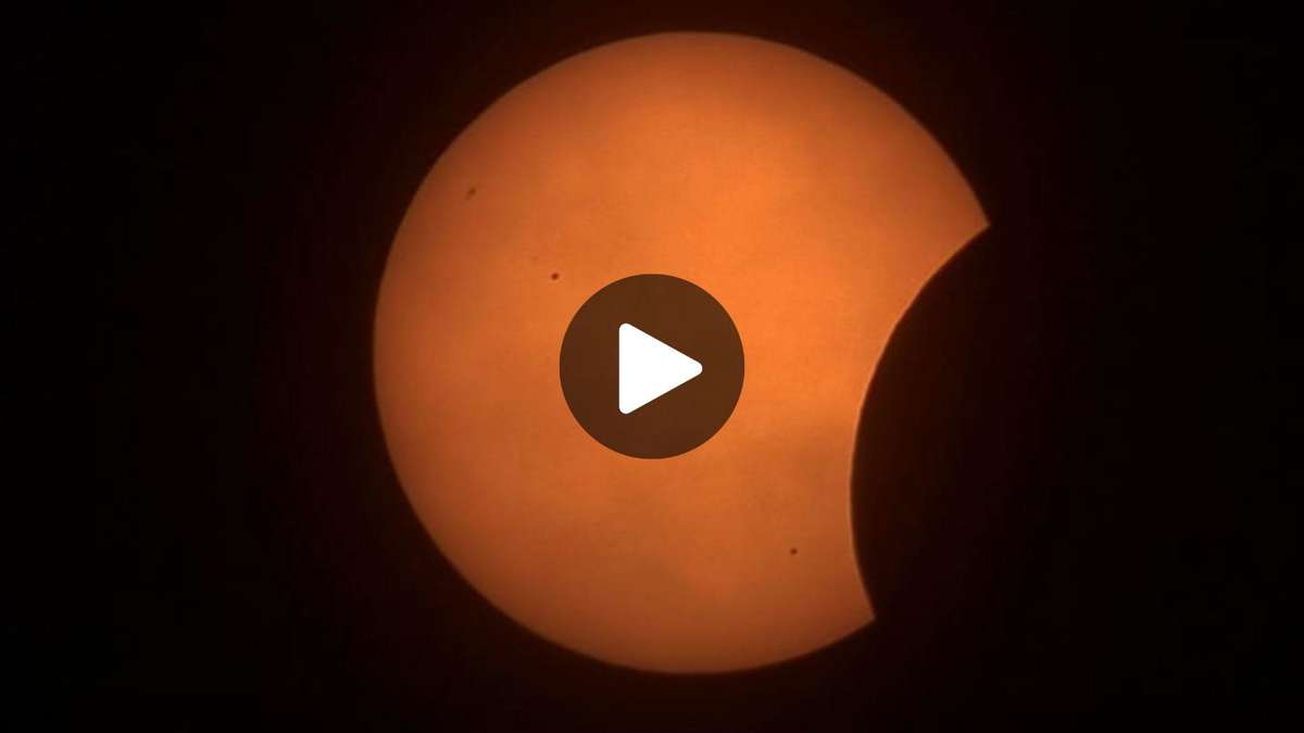 The eclipse in the time-lapse video