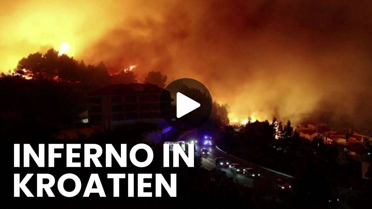 Fire brigade fights for tourist place on the Adriatic coast - houses are on fire