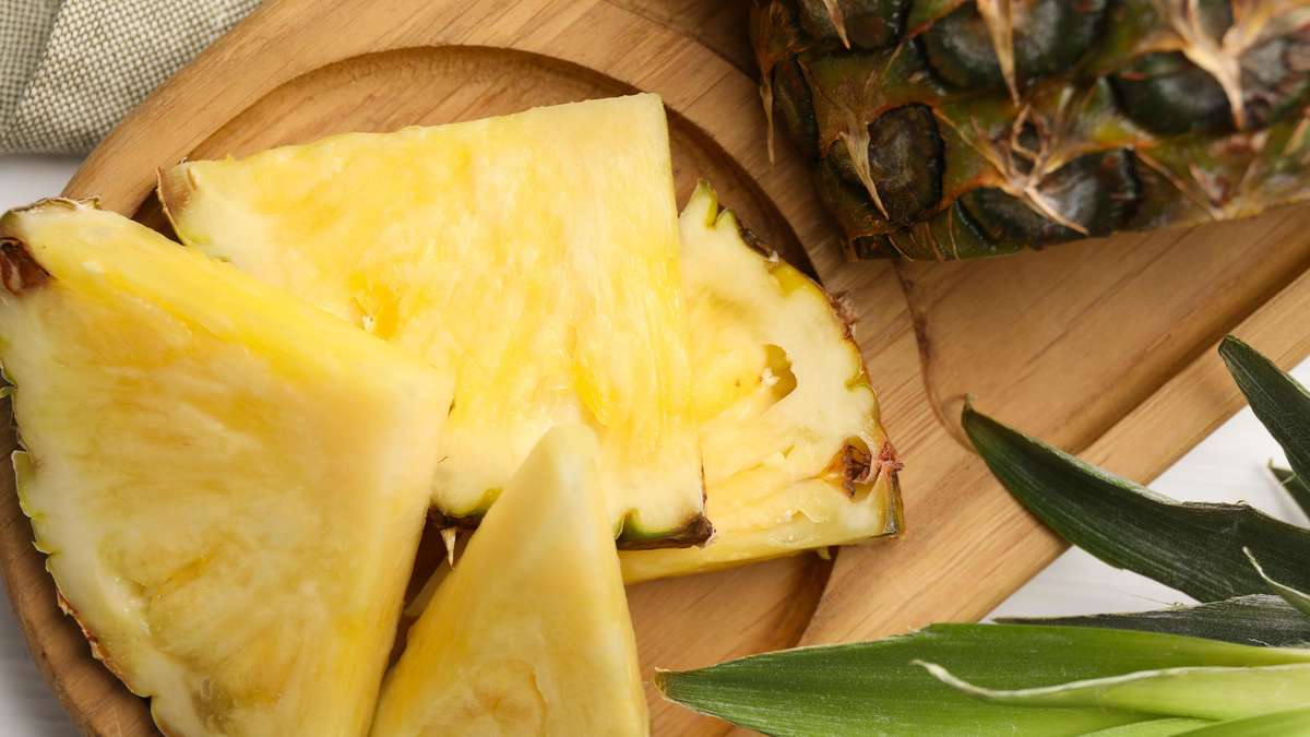 Tropical pineapple coconut cream: refreshing summer dessert made from a few ingredients